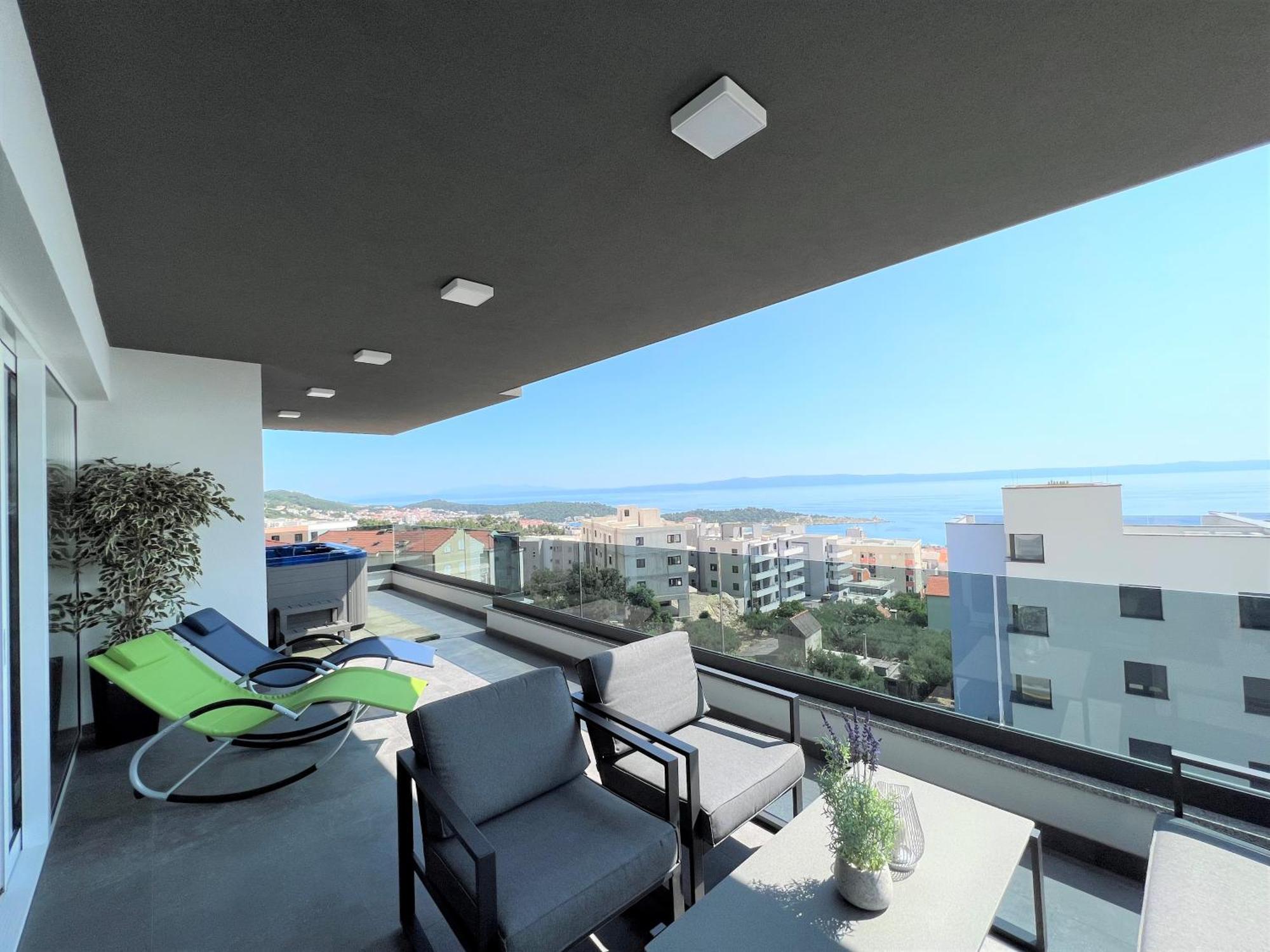 شقة Lux Penthouse Panoramic View With Jacuzzi ماكارسكا المظهر الخارجي الصورة