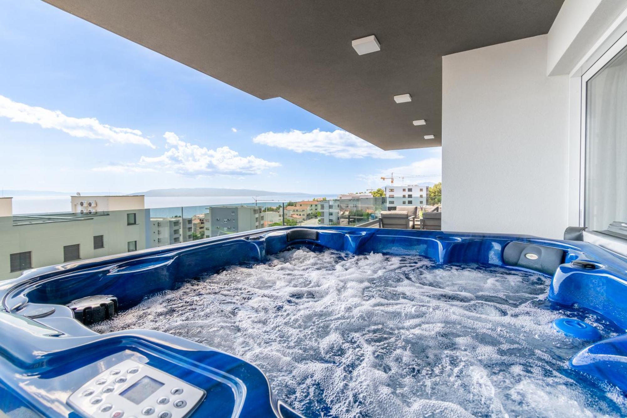 شقة Lux Penthouse Panoramic View With Jacuzzi ماكارسكا المظهر الخارجي الصورة